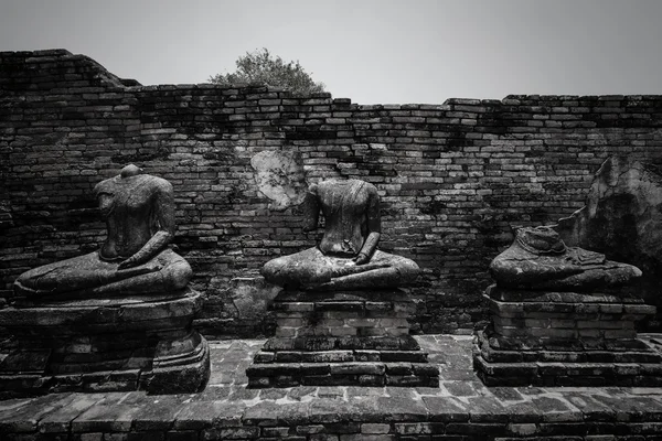 Posągi Buddy, bez głowy, Ayutthaya — Zdjęcie stockowe