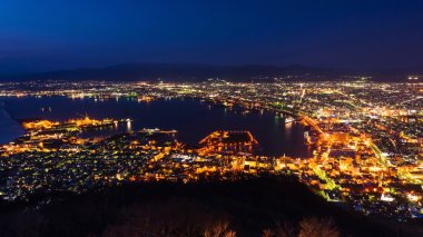 Hakodate cityscape alacakaranlıkta