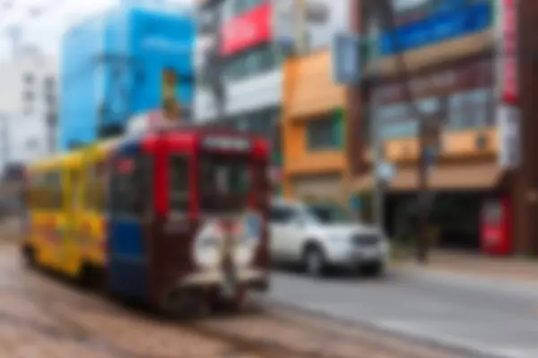 Hakodate tram par image abstraite floue — Photo
