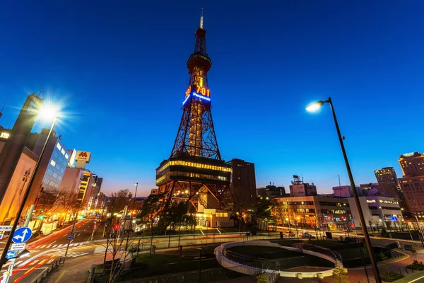 Sapporo TV Tower at twilight, Hokkaido — Stock Photo, Image