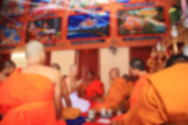 Verschwommenheit des ordinierten buddhistischen Mönchs — Stockfoto
