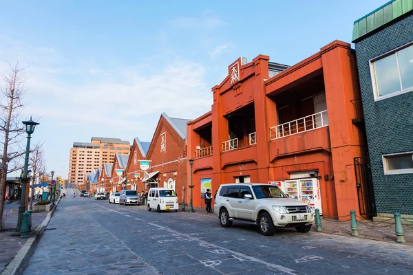 Kırmızı tuğla Alışveriş Merkezi, Hakodate depo — Stok fotoğraf