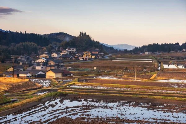 Población Agrícola Japonesa Local Mañana Cerca Magome Juku Ciudad Preservada —  Fotos de Stock
