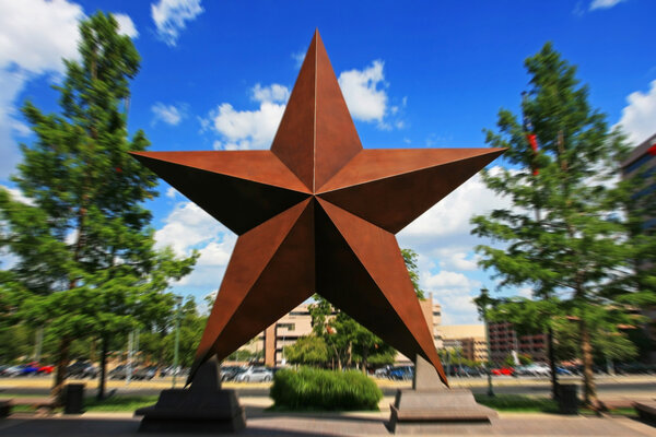 Big star landmark with Explosion zoom at Austin