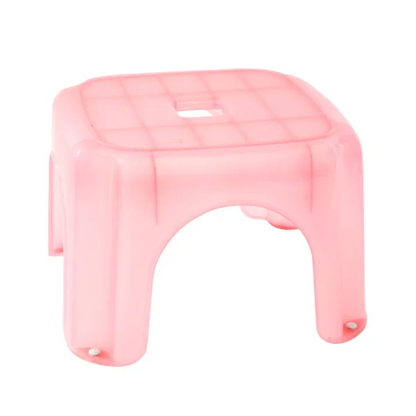 Sgabello piccolo in plastica rosa isolato — Foto Stock