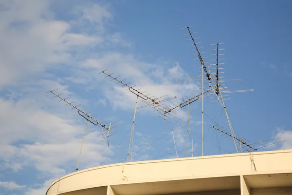 Many Old Home TV antennas — Stock Photo, Image