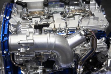 silver chrome car motor engine clipart