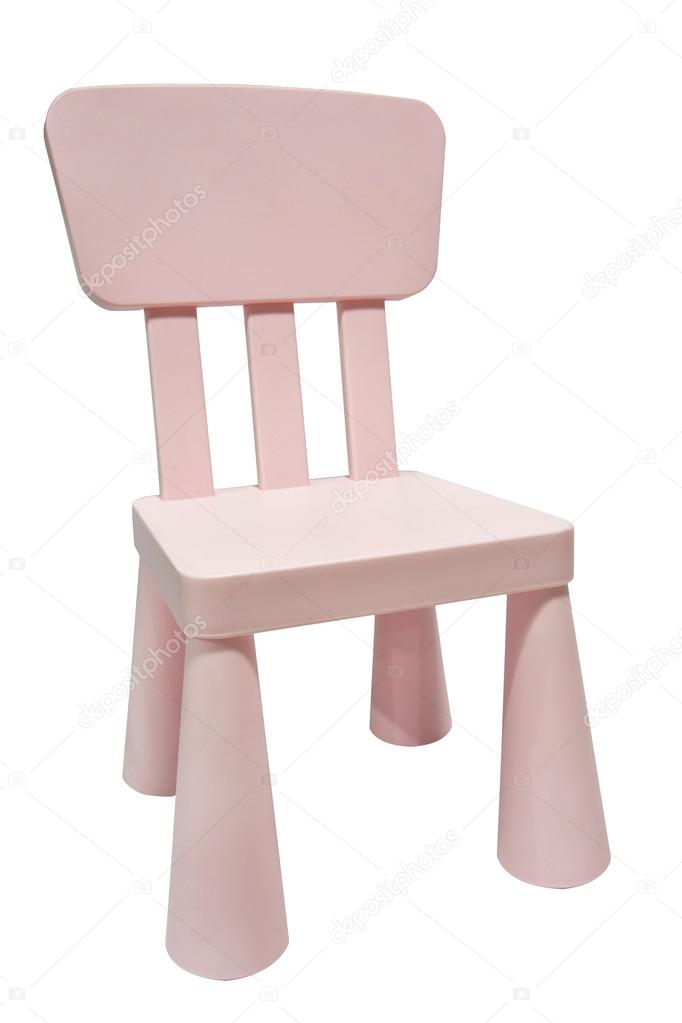 Pink kids plastic chair or stool