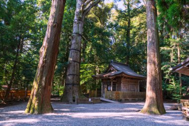 Takachiho ahşap tapınağı, Amaterasu Omikami 'nin torunu Ninigi no Mikoto, Japonya Nishiusuki, Miyazaki, Kyushu, Japonya..