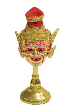 münzevi veya kask Buda beyaz izole