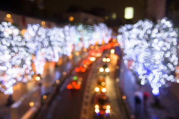 Bokeh resumen de Iluminación y tráfico — Foto de Stock