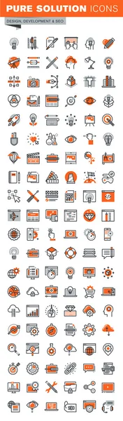 Set von Thin Line Web-Icons für Grafik- und Webdesign und -entwicklung — Stockvektor