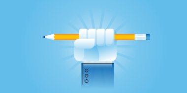 Flat line design website banner for the power of education