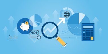 Düz çizgi Tasarım Web sitesi banner finansal analiz