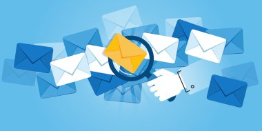 Düz çizgi Tasarım Web sitesi banner bir e-posta koruma