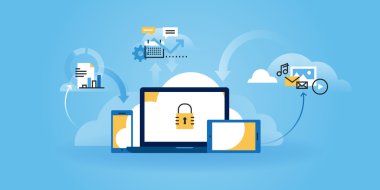 Düz çizgi Tasarım Web sitesi banner in enterne güvenlik