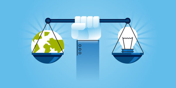 Flat line design website banner of eco-innovations