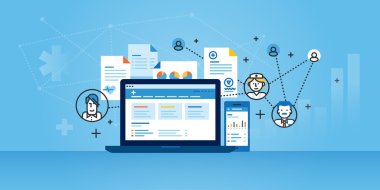 Düz çizgi Tasarım Web sitesi banner sağlık planı yönetimi çözümleri