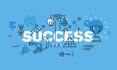Modern thin line design concept for SUCCESS website banner