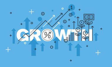 Büyüme web sitesi afiş için modern ince çizgi tasarım konsepti