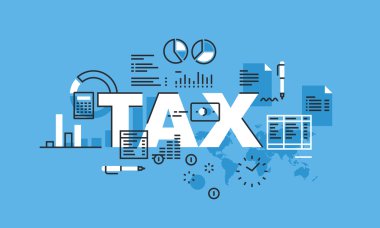 Modern thin line design concept for TAX website banner