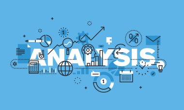 Analiz web sitesi afiş için modern ince çizgi tasarım konsepti