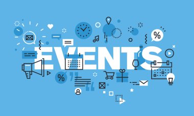 Etkinlikler web sitesi afiş için modern ince çizgi tasarım konsepti