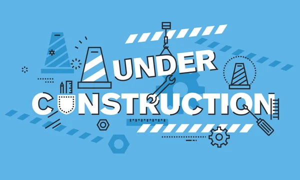 Modern thin line design concept for UNDER CONSTRUCTION website background or banner — ストックベクタ