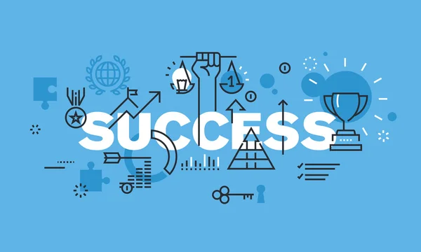 Modern thin line design concept for SUCCESS website banner Royalty Free Stock Illustrations