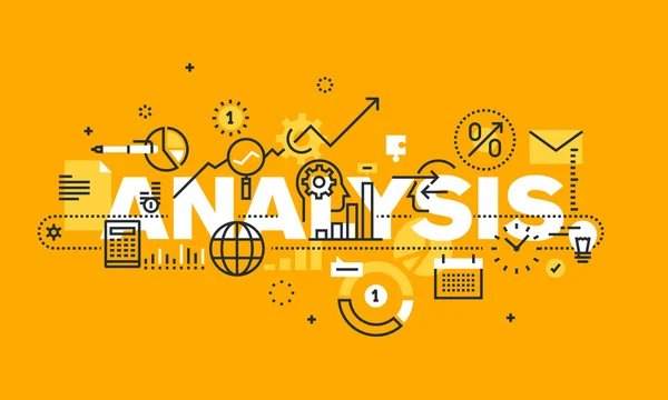 Bannière plate mince pour page web ANALYSE — Image vectorielle