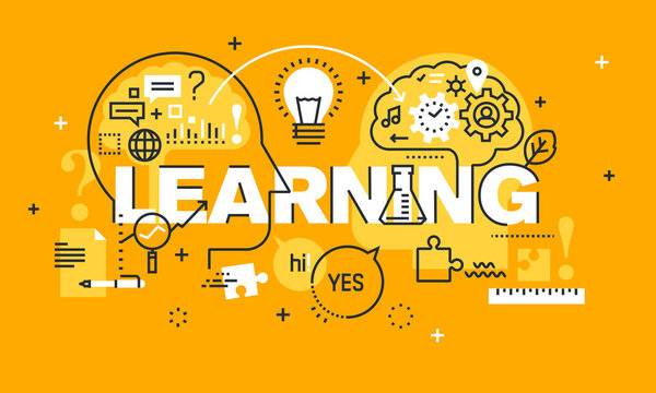 Тонкая линия плоский дизайн баннер для усвоения веб-страницы
