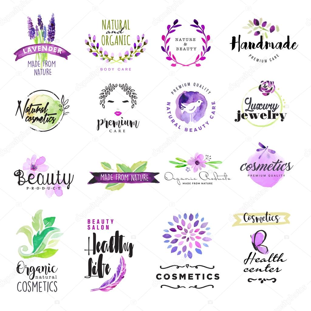 Vector illustrations for graphic and web design, for natural and organic products, healthy life, beauty care.