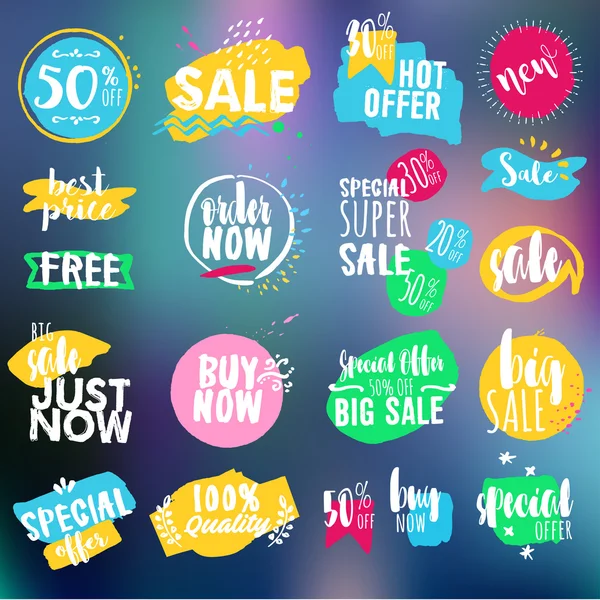 Set of labels and badges for sale, shopping, e-commerce and products promotion — Stock Vector