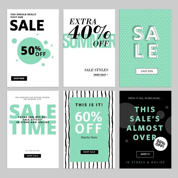 Set van website banners en e-mails te koop — Stockvector