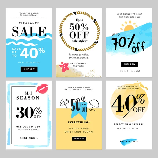 Set seizoen Koop banner templates — Stockvector