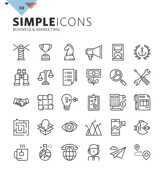 Modern thin line icons of business and marketing Royalty Free Stock Illustrations