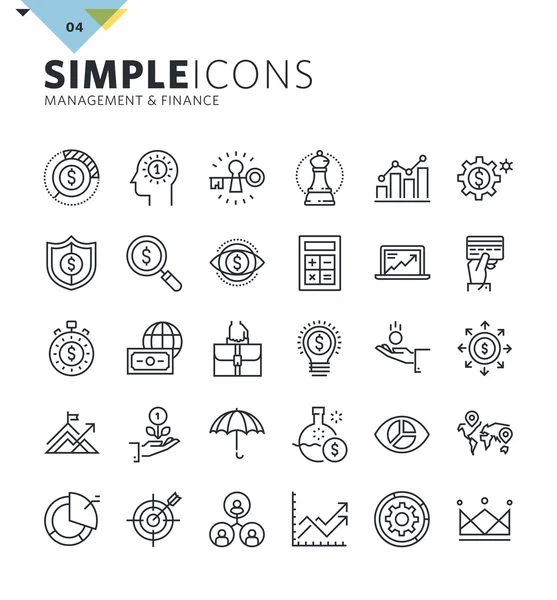 Modern thin line icons of management and finance Royalty Free Stock Vectors