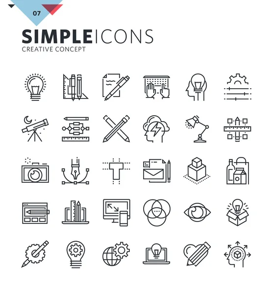 Modern thin line icons of graphic design and creative work Stock Illustration