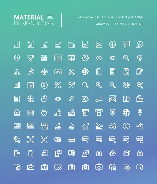 Conjunto de iconos de línea de diseño de materiales — Vector de stock