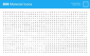 Material design pixel perfect icons set clipart