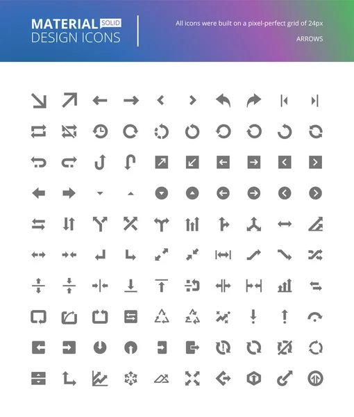 Material diseño iconos sólidos conjunto — Vector de stock