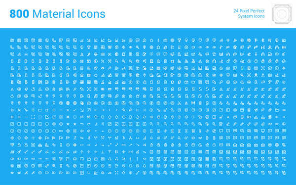 Огромный набор иконок дизайна материалов
