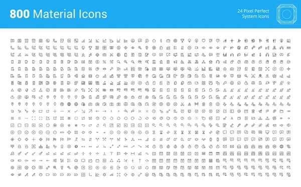 Material design pixel perfect icons set Vector Graphics