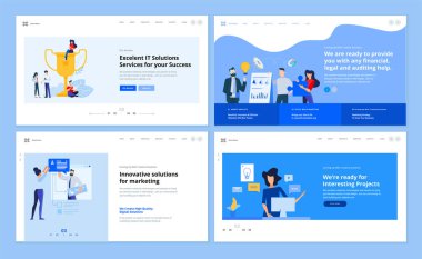 Web sitesi tasarımları pazarlama, grafik ve web tasarımı, sosyal medya, pazar analizi, dijital çözümler. Web sitesi ve mobil site geliştirme için vektör illüstrasyon kavramları. 