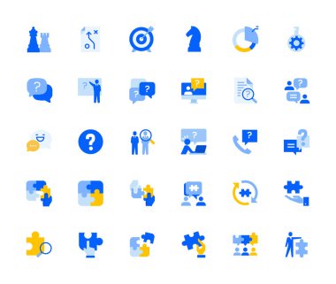 Teamwork icons set for personal and business use. Vector illustration icons for graphic and web design, app development, marketing material and business presentation. 