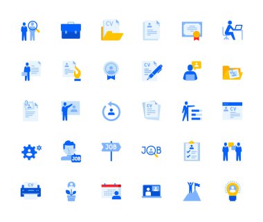 Career and human resources icons set for personal and business use. Vector illustration icons for graphic and web design, app development, business and marketing material.