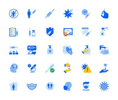 Disease prevention and healthcare icons set for personal and business use. Vector illustration icons for graphic and web design, app development, business and marketing material.