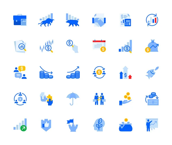 Pengar Handel Och Investeringar Ikoner Som För Personligt Och Affärsmässigt — Stock vektor