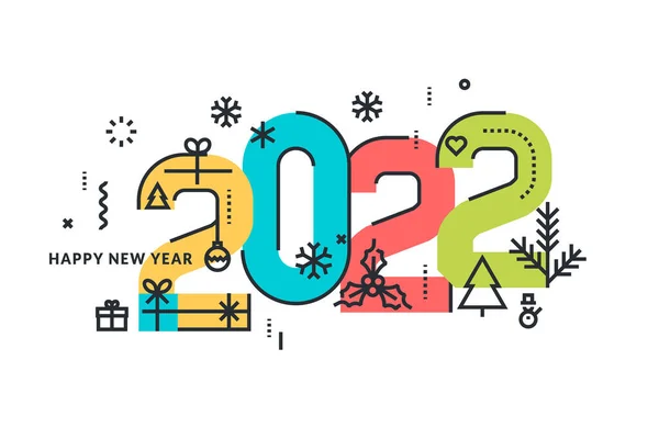 Bonne Année 2022 Carte Vœux Concept Illustration Vectorielle Pour Arrière — Image vectorielle