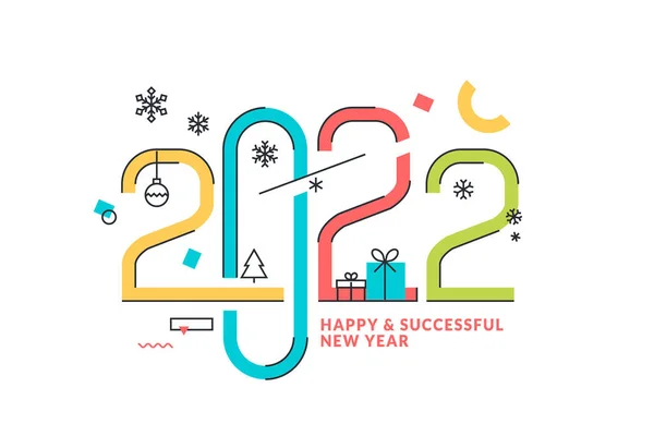 Καλή Χρονιά 2022 Ευχετήρια Κάρτα Εικονογράφηση Διάνυσμα Έννοια Για Φόντο — Διανυσματικό Αρχείο